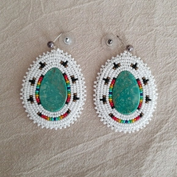 Chavez Creations Jewelry - Chavez Creations Beaded Turquoise Earrings